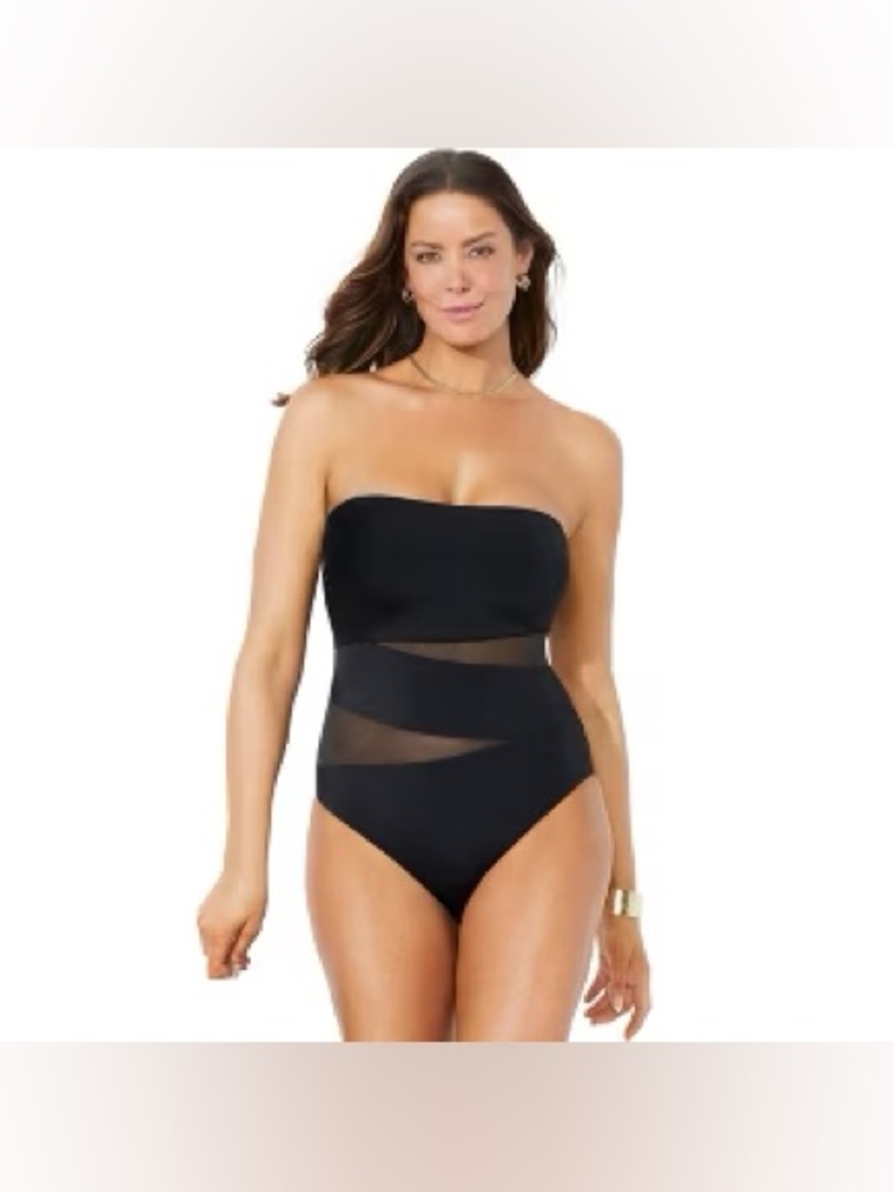 NWOT mossimo supply co mesh bandeau swimsuit Size L